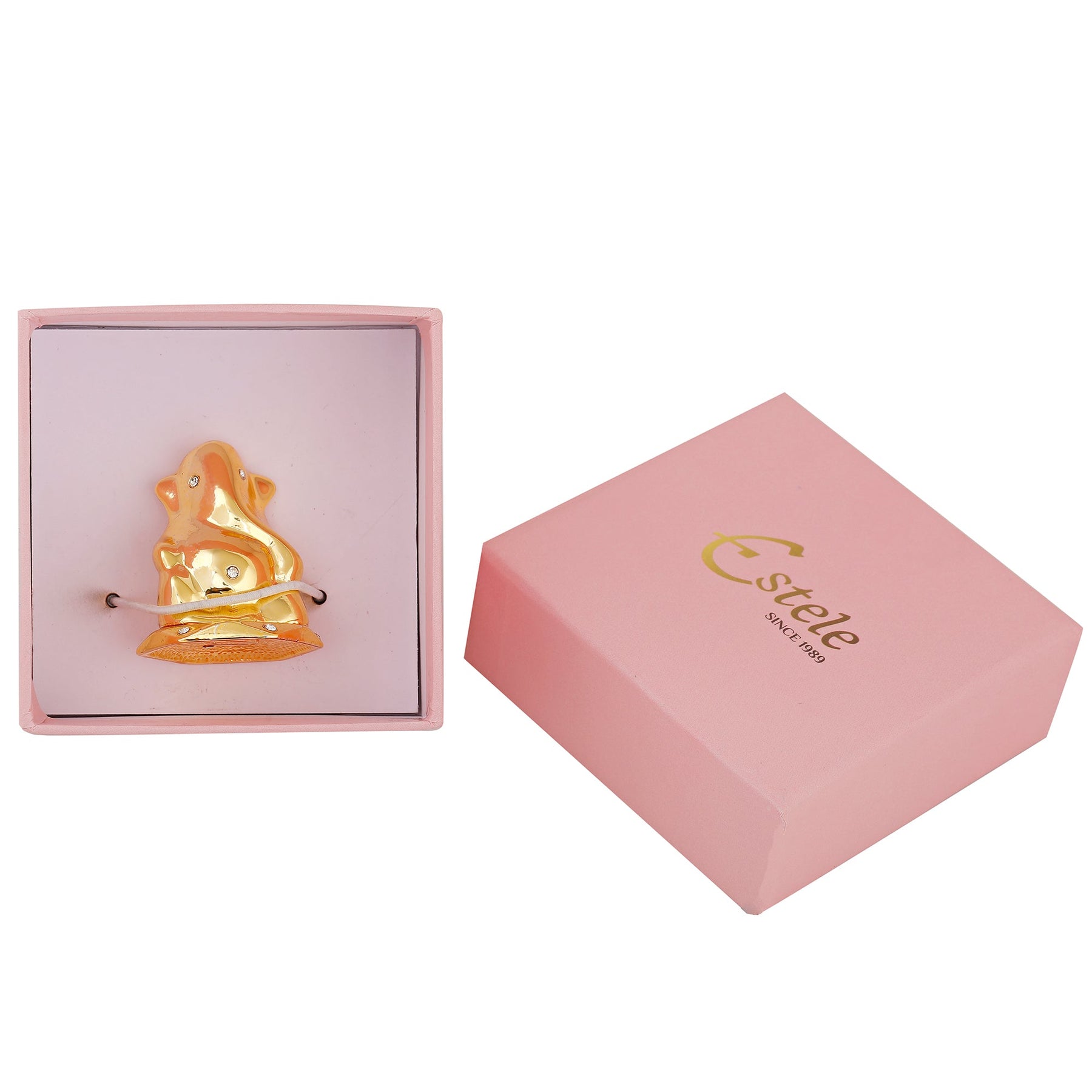 Estele Gold-Polished God of beginnings Lord Ganesha Idol for Home/Office Decors - Distacart