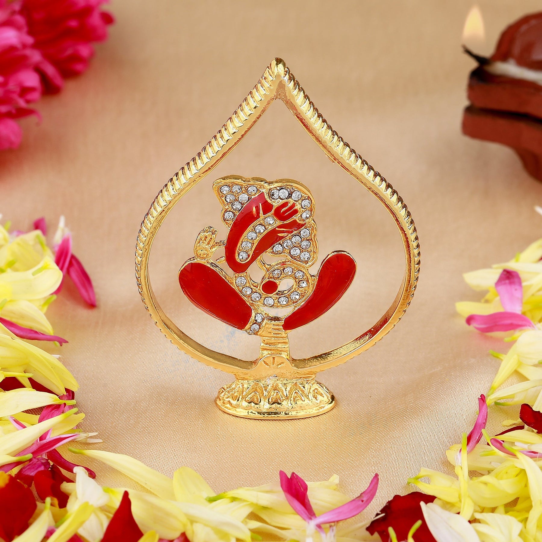Estele Gold-Polished Spiritual Lord Ganesha Idol for Gifts & HouseWarming/Home/Office Decors - Distacart