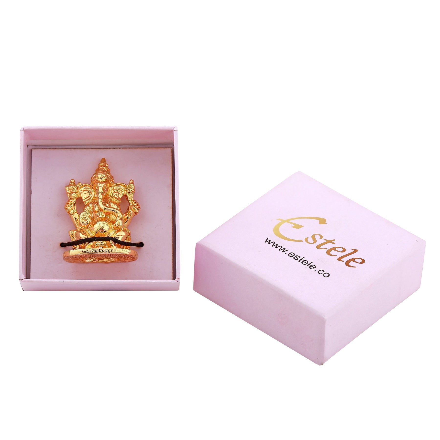 Estele Gold-Polished Spiritual Lord Ganesha Idol for Gifts & HouseWarming/Home/Office Decors - Distacart
