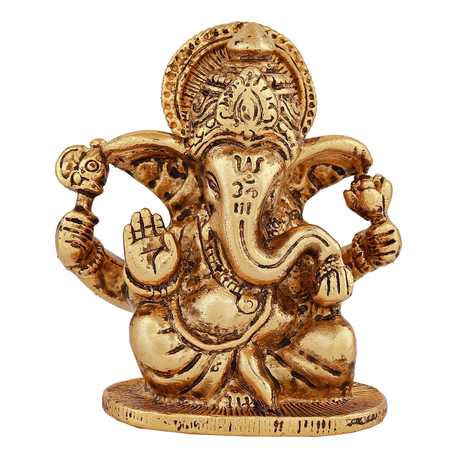 Estele Gold-Polished Spiritual Lord Ganesha Idol for Gifts & HouseWarming/Home/Office Decors - Distacart