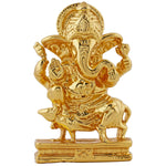 Thumbnail for Estele Gold-Polished Spiritual Lord Mooshak Ganesha Idol for Gifts & HouseWarming/Home/Office Decors - Distacart