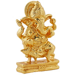 Thumbnail for Estele Gold-Polished Spiritual Lord Mooshak Ganesha Idol for Gifts & HouseWarming/Home/Office Decors - Distacart