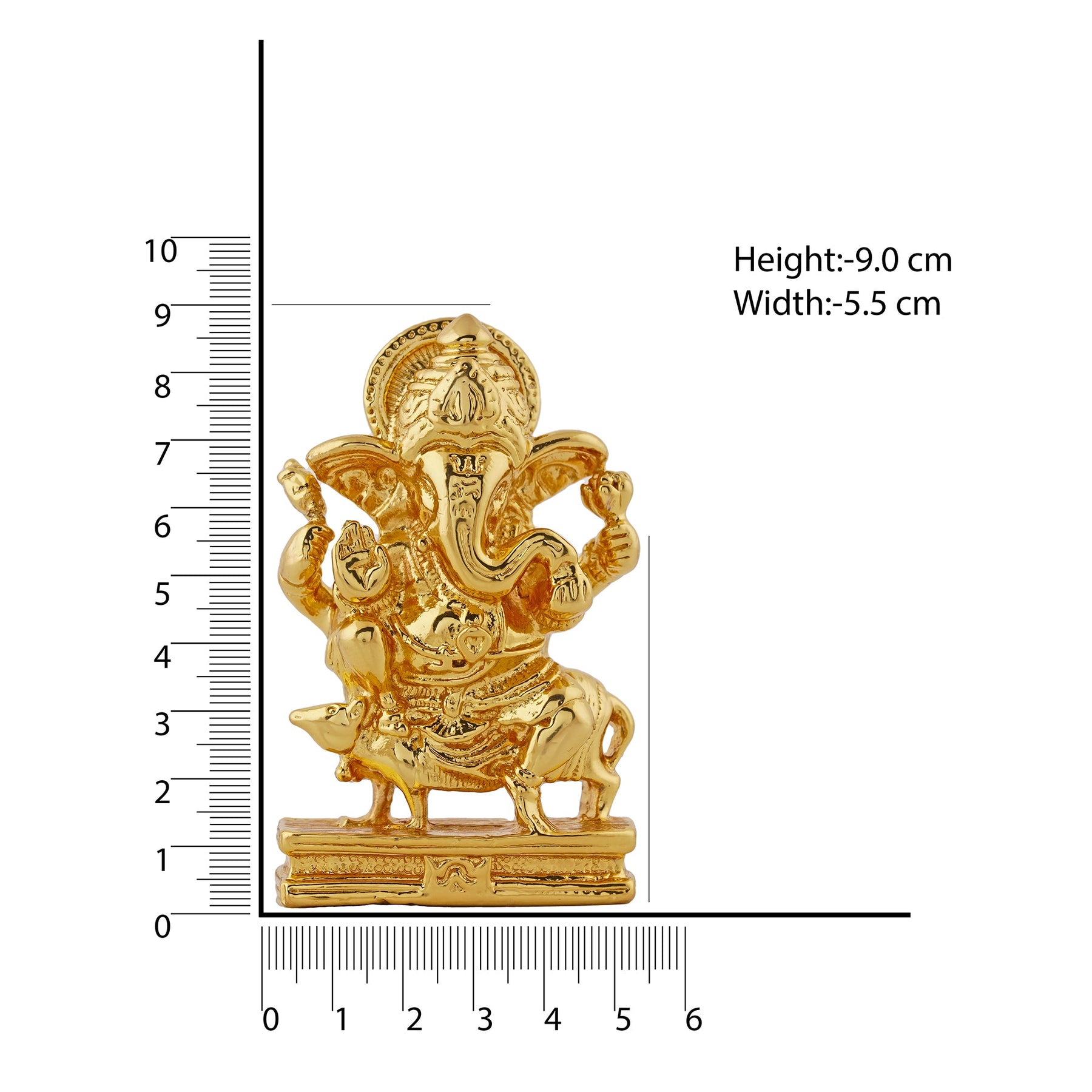 Estele Gold-Polished Spiritual Lord Mooshak Ganesha Idol for Gifts & HouseWarming/Home/Office Decors - Distacart
