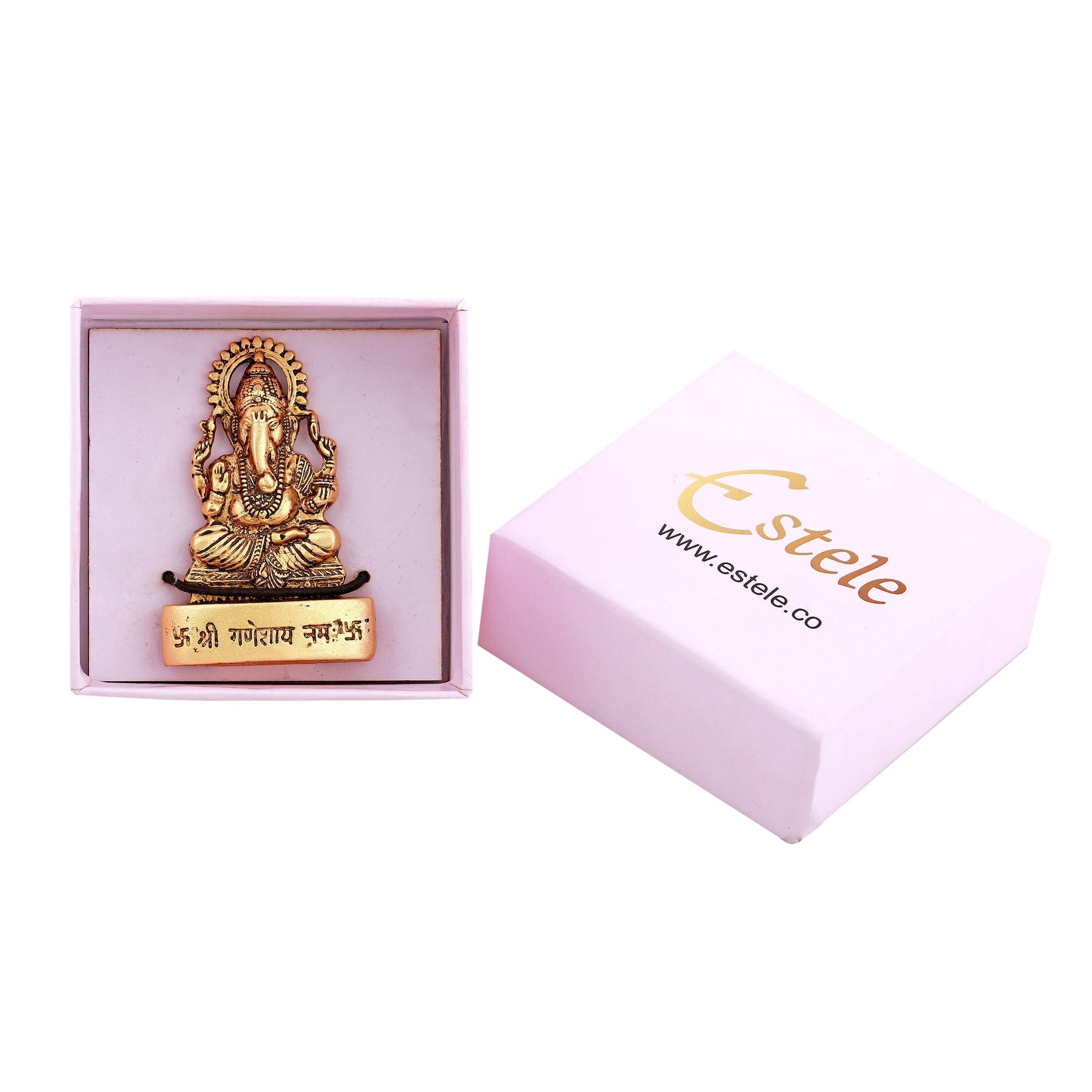Estele Gold-Polished Spiritual Lord Ganesha Idol for Gifts & HouseWarming/Home/Office Decors - Distacart