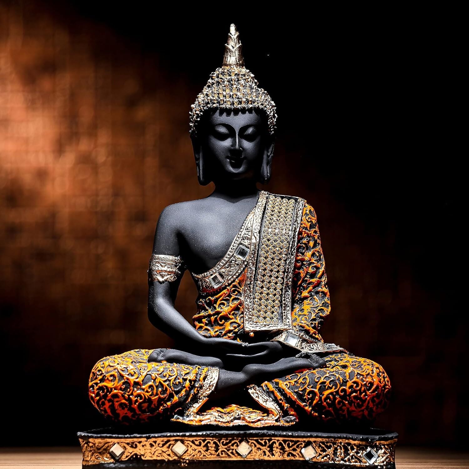 Global Grabbers Polyresin Sitting Buddha Idol - Distacart