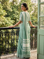 Thumbnail for Shree Shyam Fashion Rama Linen Saree - Distacart