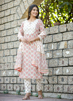 Thumbnail for Kaajh Women's White Cotton Mirror Work Kurta Pant Set With Dupatta - Distacart