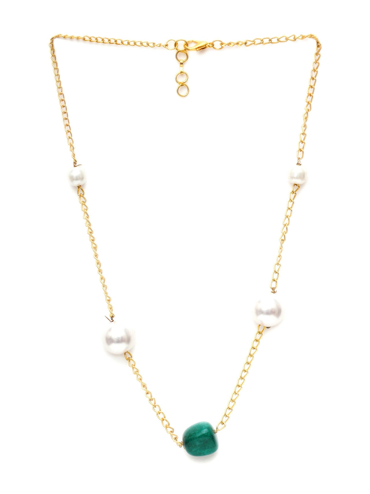 Layered Pearl and Emerald Neckpiece (gold) - Ruby Raang - Distacart