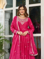 Thumbnail for Joban Fashion Pink Kurta set with Pant Art silk Thread with Sequins work