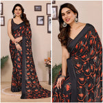 Thumbnail for SDF Black Printed Saree