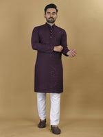 Thumbnail for Anaita Purple Embroidered Rayon Straight Kurta - Distacart