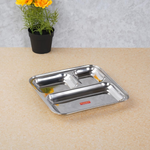 Thumbnail for Sumeet Stainless Steel 3 in 1 Idli Wada Compartment plate - Small - Dista