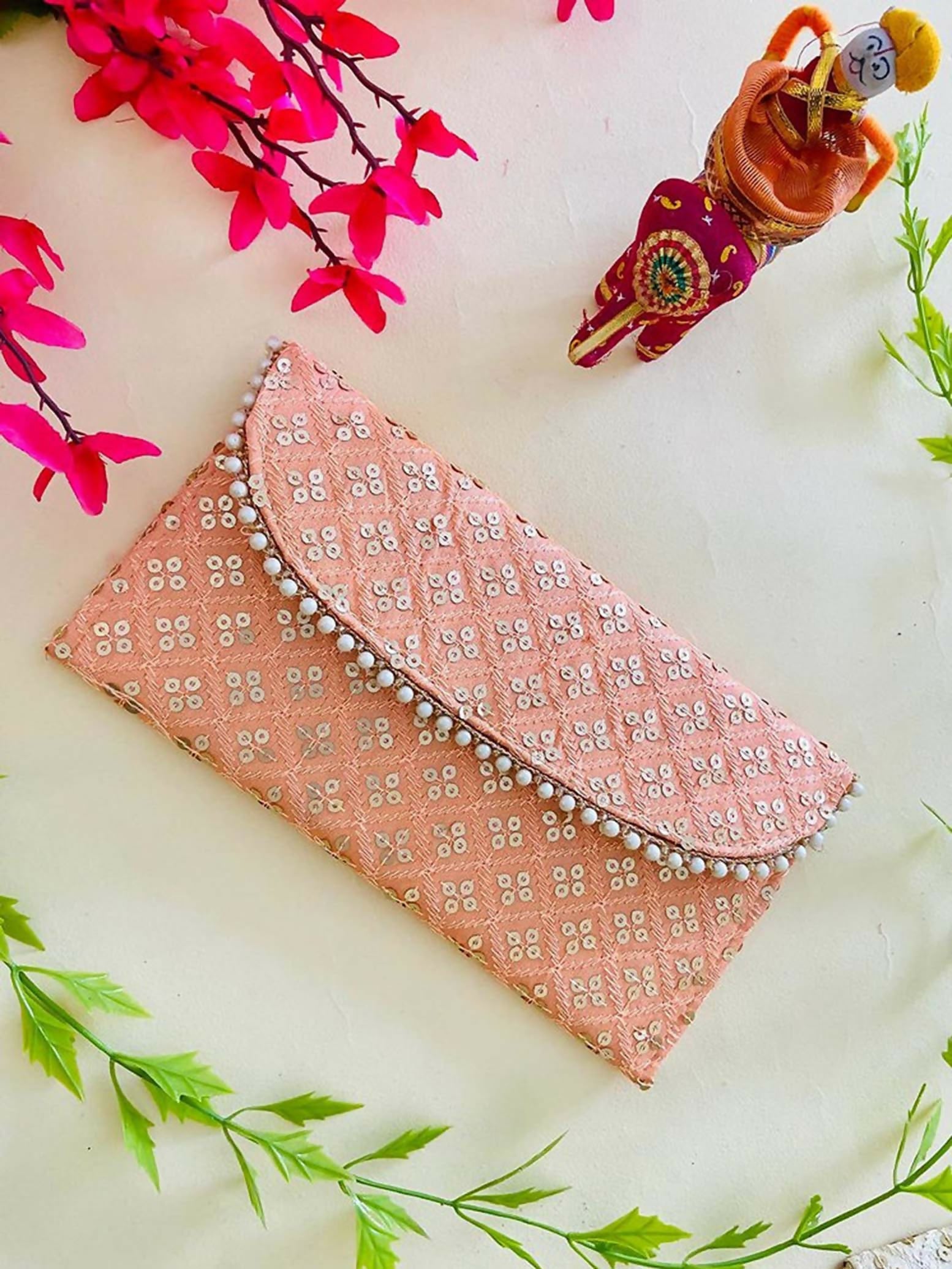 Joban Fashion Bridal Purse - Peach - Dista