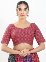 Thumbnail for Joban Fashion Pink Silk Padded Blouse With Sweetheart Neck Elbow Sleeves - Distacart