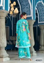 Thumbnail for Designer Stylish Sky Pure Muslin Stitched Suit - Apoorva - Distacart