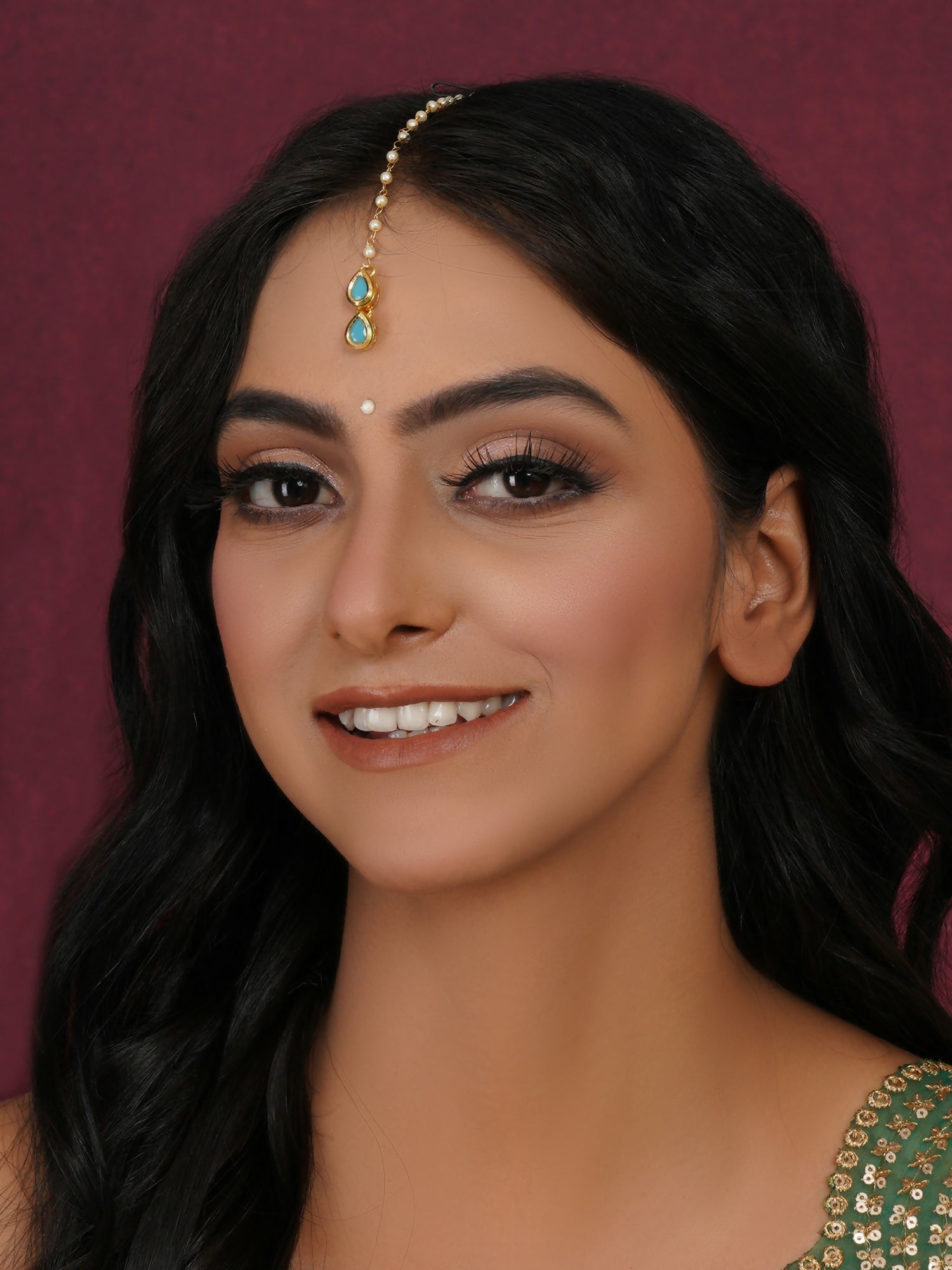 Kundan Maang Tikka (Gold) - Ruby Raang - Distacart