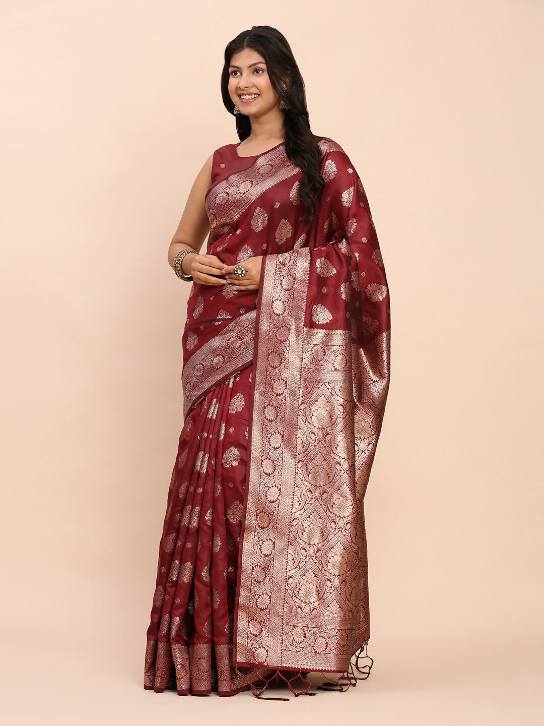 Astita Banarasi Silk Maroon Saree