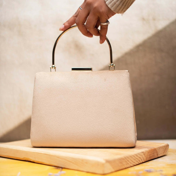 Joban Fashion Off White Fabric Clutch - Off White