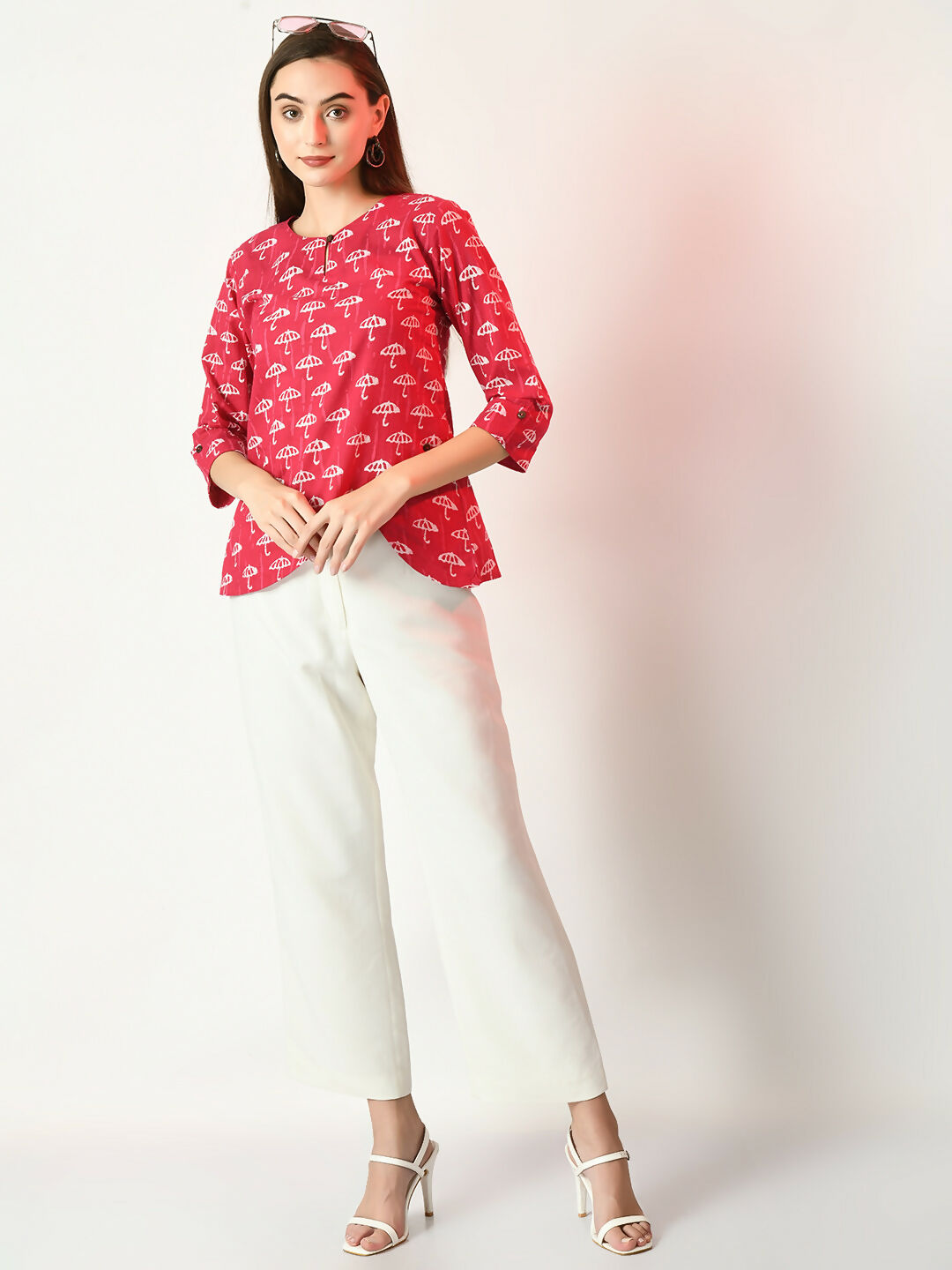 Myshka Women's Pink Printed Top - Distacart