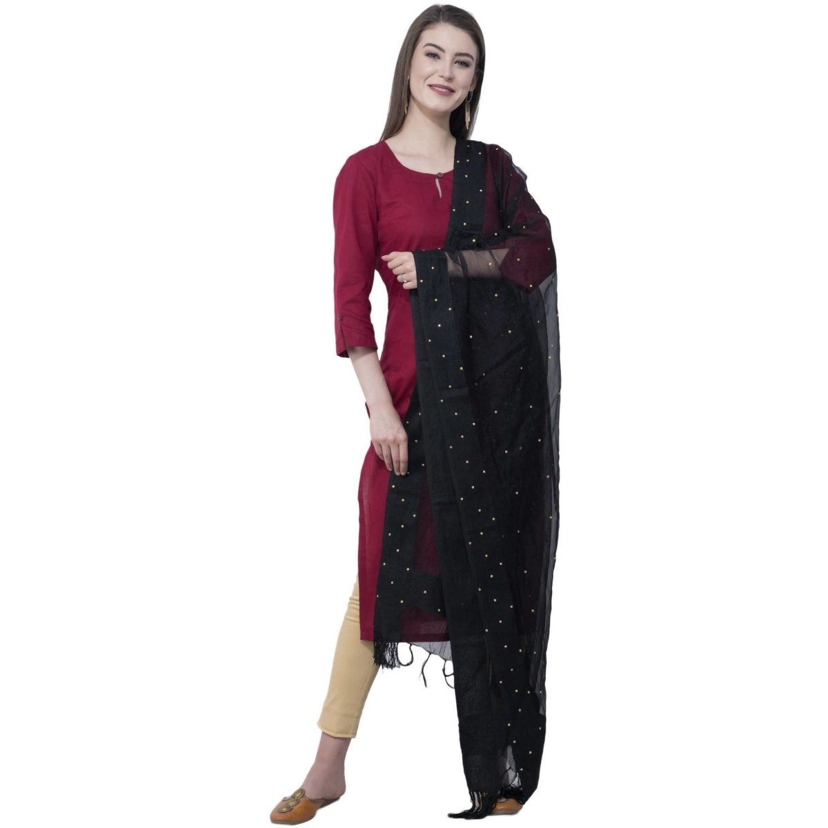 A R SILK Navy Blue Color Chandna Dupattas and Chunnis