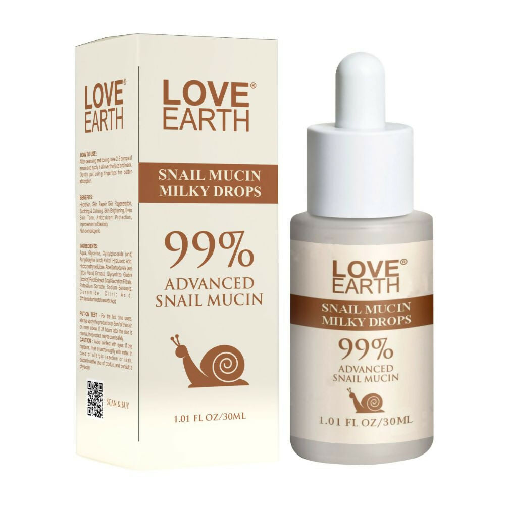 Love Earth Snail Mucin Milky Drops Face Serum - Distacart