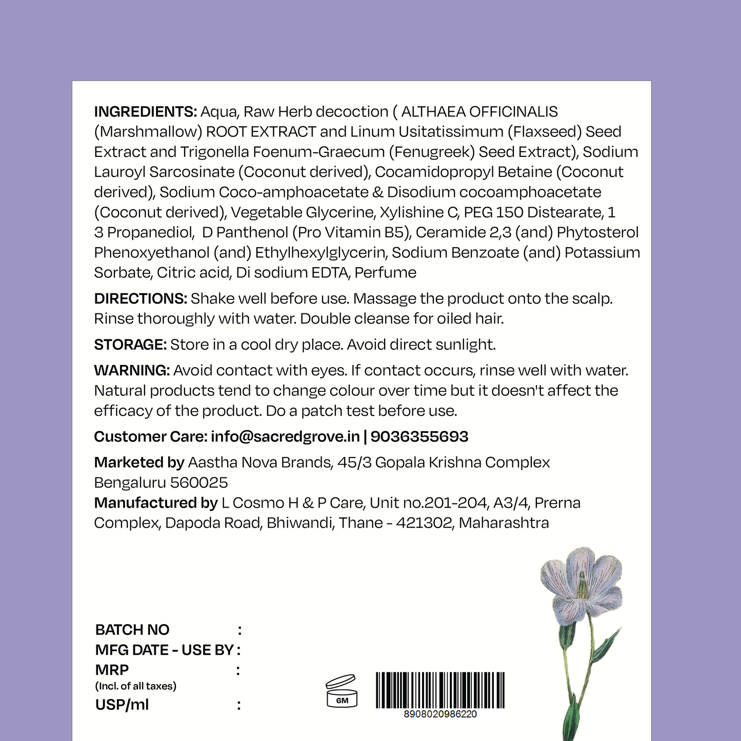 Sacred Grove Marshmallow Root Deep Conditioning Combo - Distacart