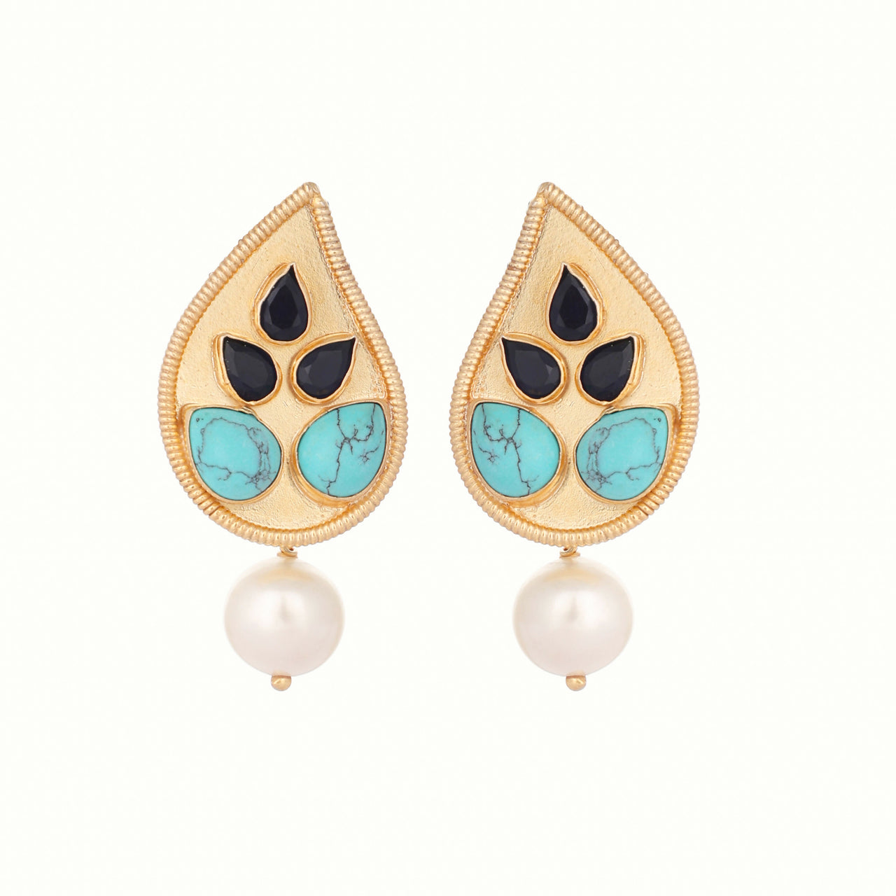 Nuyug 22K Gold Plated Black Paisley Earrings - Distacart
