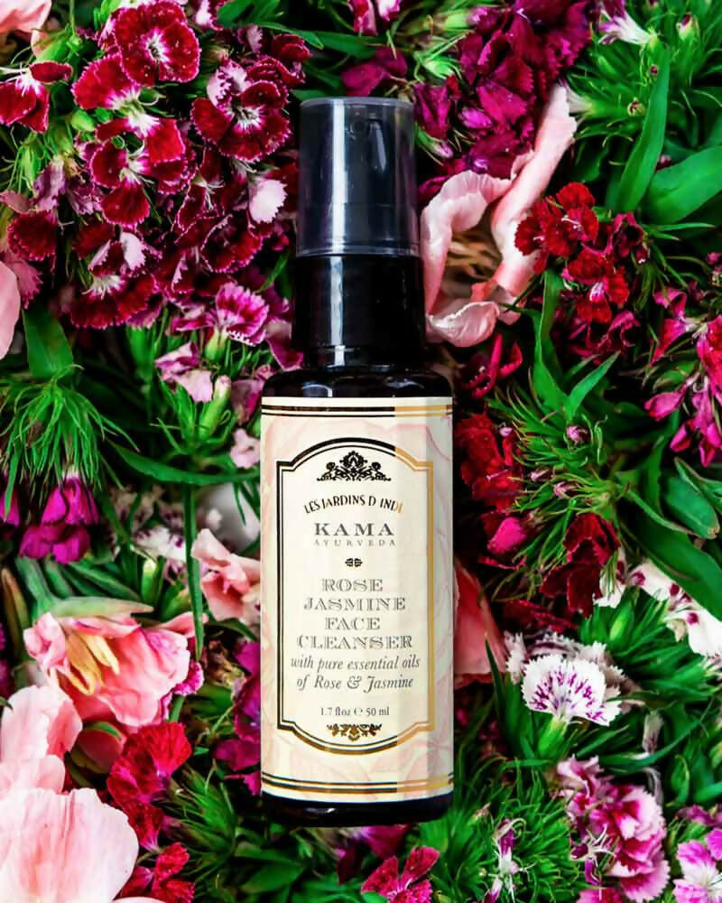 Kama Ayurveda Hydrating Summer Skin Combo - Rose Water, Rose & Jasmine Cleanser & Eladi Face Cream - Distacart
