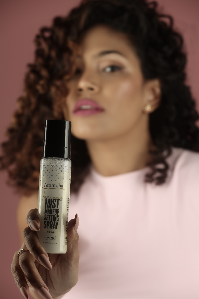 Ammoha Cosmetics Light Gold Mist Makeup Spray - Distacart
