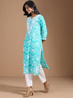 Thumbnail for Ode by House of Pataudi Women Ethnic Motifs Embroidered Chikankari Kurta - Distacart