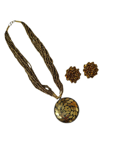 Inhanns All-Day Statement Beaded Necklace Set - Gold - Distacart