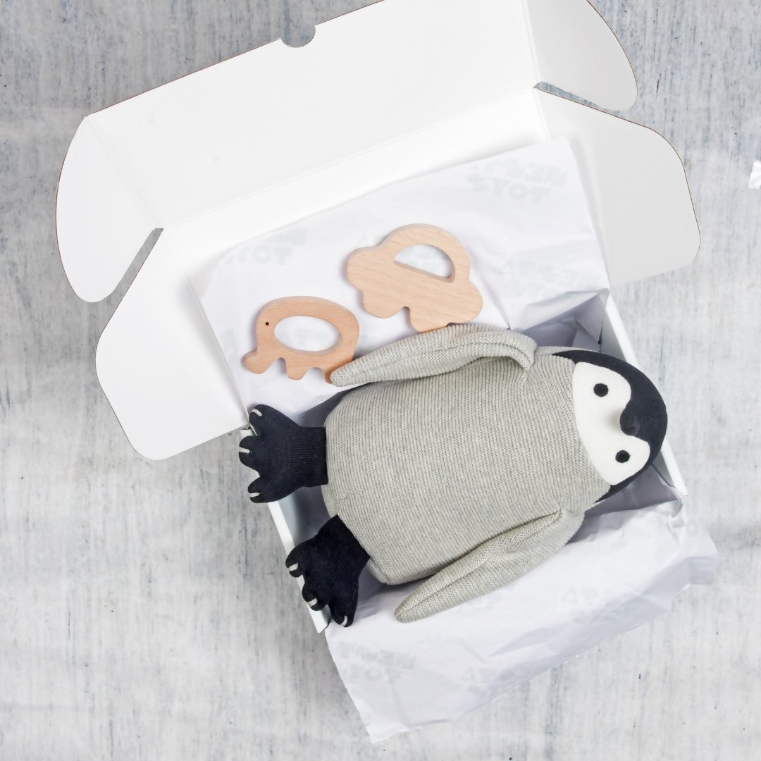 New Born Gift - Penguin, Elephant Teether and Car Teether 2