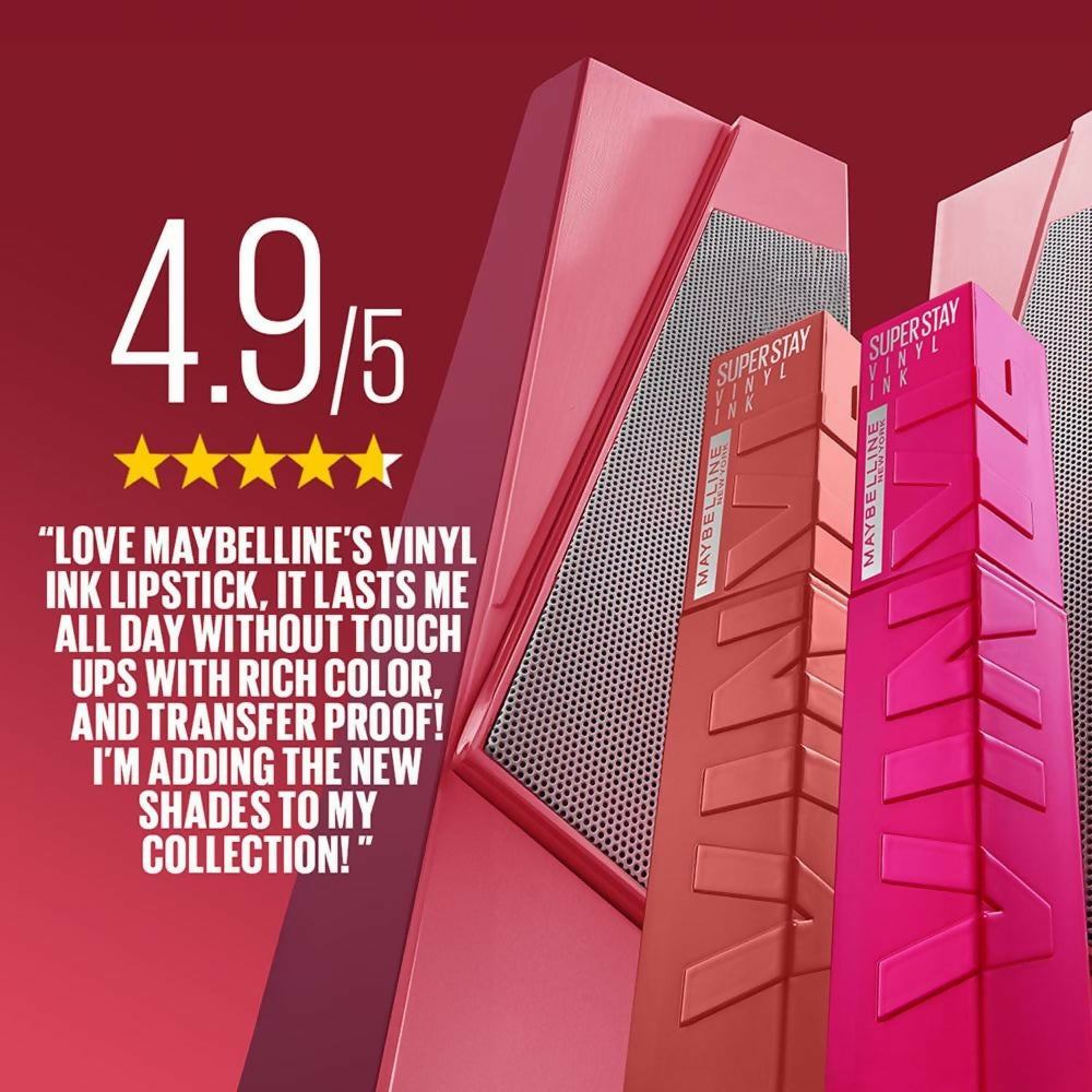 Maybelline New York Super Stay Vinyl Ink Liquid Lipstick, Instant Shine Lasts Up To 16H - Unafraid - Distacart