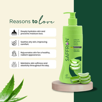 VI-JOHN Saffron Natural Fairness Body Lotion Aloe Vera Hydration For All Skin Types - Distacart