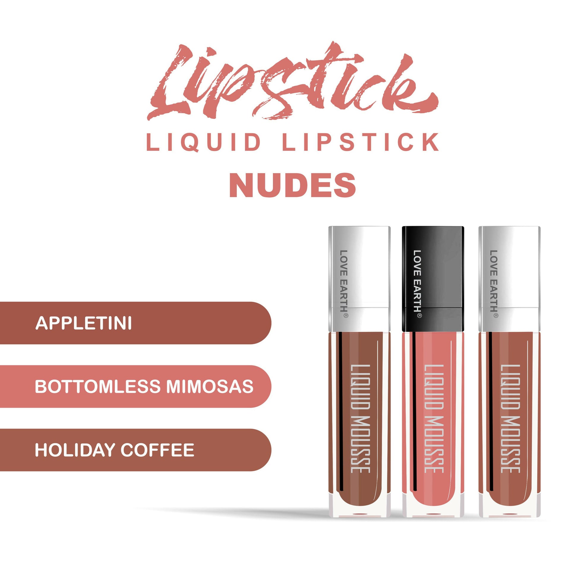 Love Earth Liquid Mousse Matte Lipstick - Nudes - Distacart