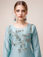 Thumbnail for Hand Embroidered Kurta With Pant And Dupatta Set, Multicolor - Hiral Fashion - Distacart