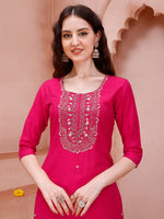 Thumbnail for Embroidered Kurta With Pant And Dupatta Set, Multicolor - Hiral Fashion - Distacart