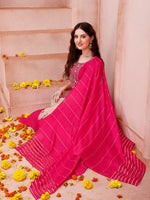 Thumbnail for Embroidered Kurta With Pant And Dupatta Set, Multicolor - Hiral Fashion - Distacart