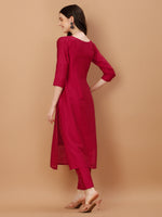 Thumbnail for Embroidered Kurta With Pant And Embroidered Dupatta Set, Multicolor - Hiral Fashion - Distacart