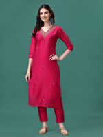 Thumbnail for Hand Embroidered Kurta With Pant & Embroidered Dupatta, Multicolor - Hiral Fashion - Distacart