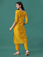 Thumbnail for Hand Embroidered Kurta With Pant & Embroidered Dupatta, Multicolor - Hiral Fashion - Distacart