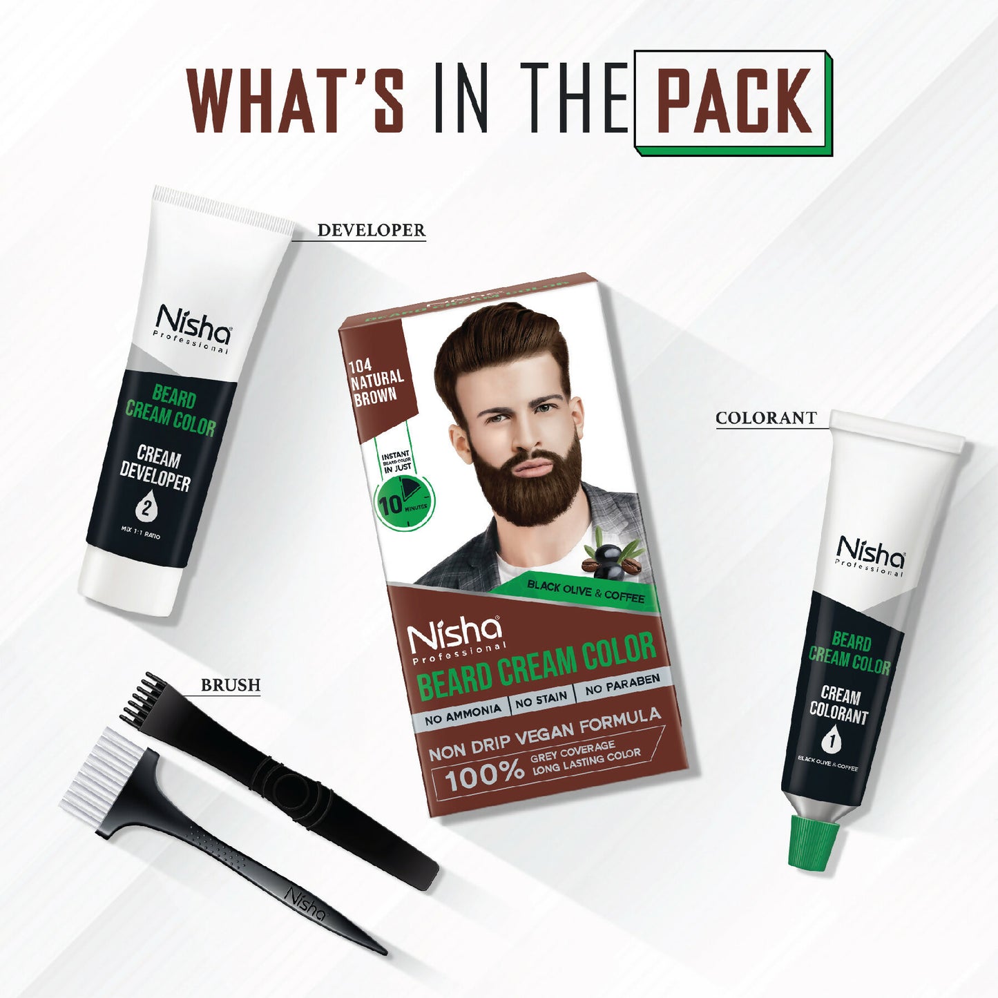 Nisha Beard Colour for Men - Natural Brown - Distacart