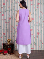 Thumbnail for Ode by House of Pataudi Pure Cotton Straight Kurta with Palazzos - Distacart