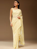 Thumbnail for NOZ2TOZ Women's Chiffon Yellow Embellished Designer Saree With Blouse Piece - Distacart
