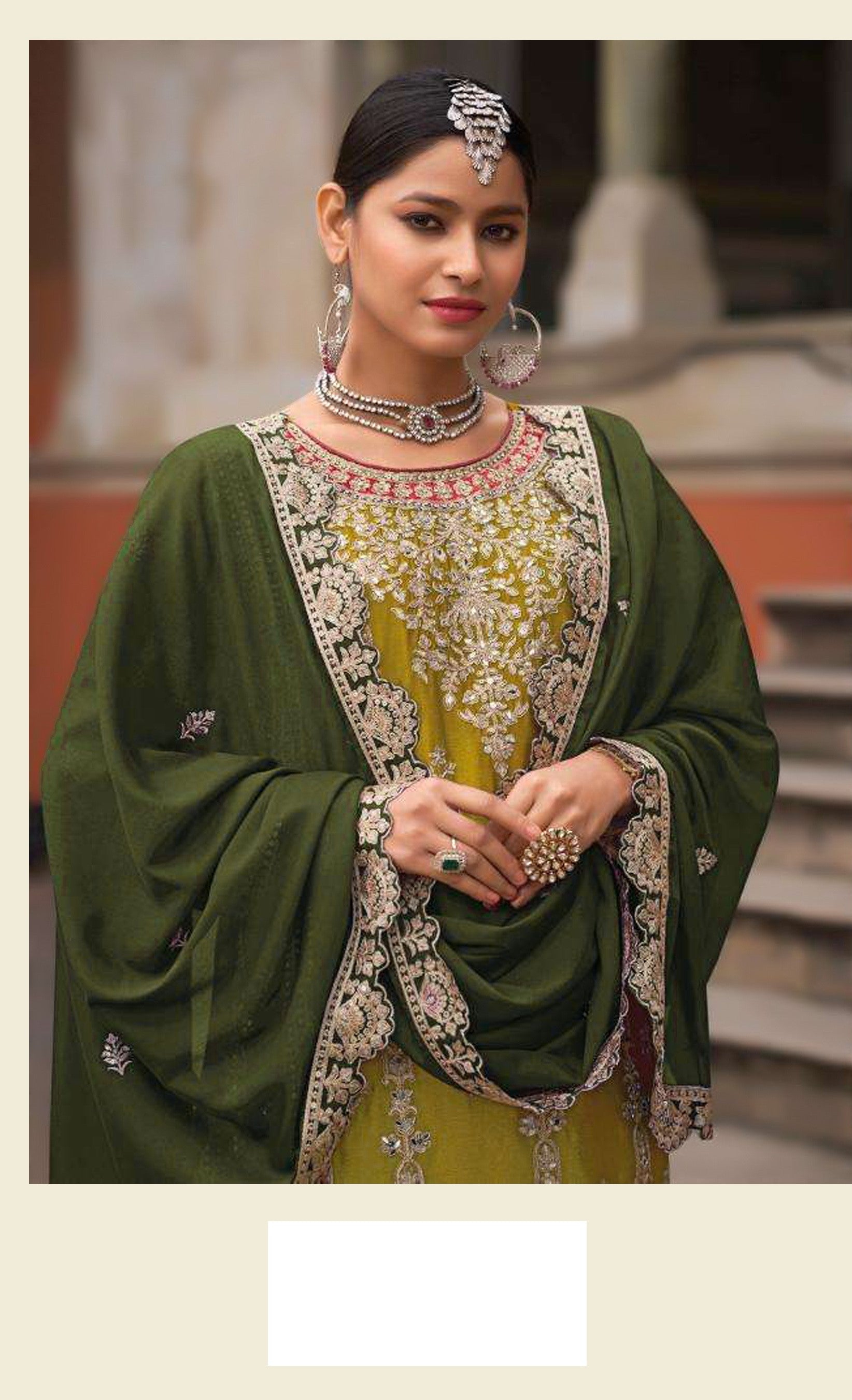 Aarshi Fashions Lemon Heavy Chinon Palazzo Salwar Suit