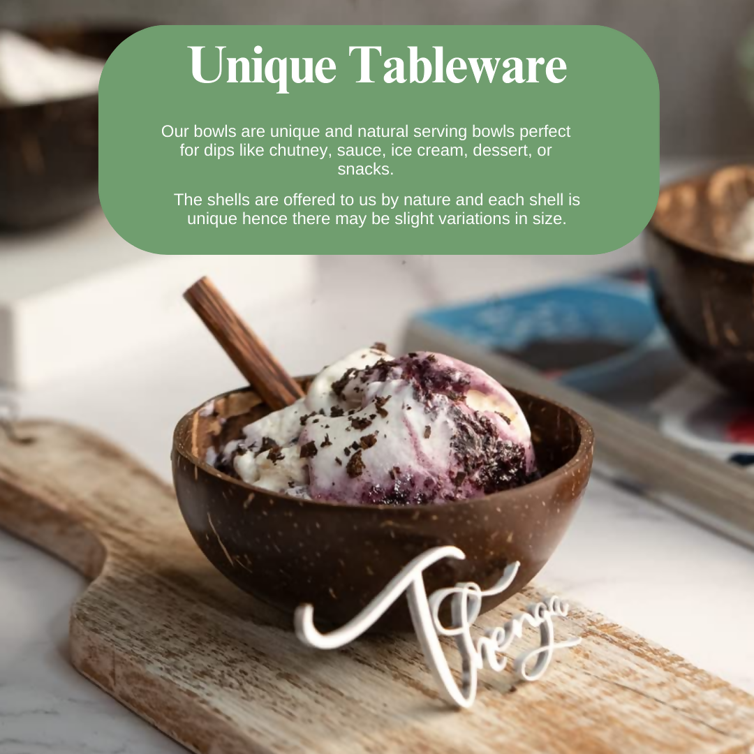 Thenga Artisan Mini Coconut Shell Bowl with Spoon - Dista