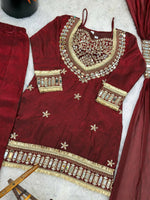 Thumbnail for Teeya Creation New Trendy Stylish Real Mirror Work With Lace Border Kurta Set - Dista