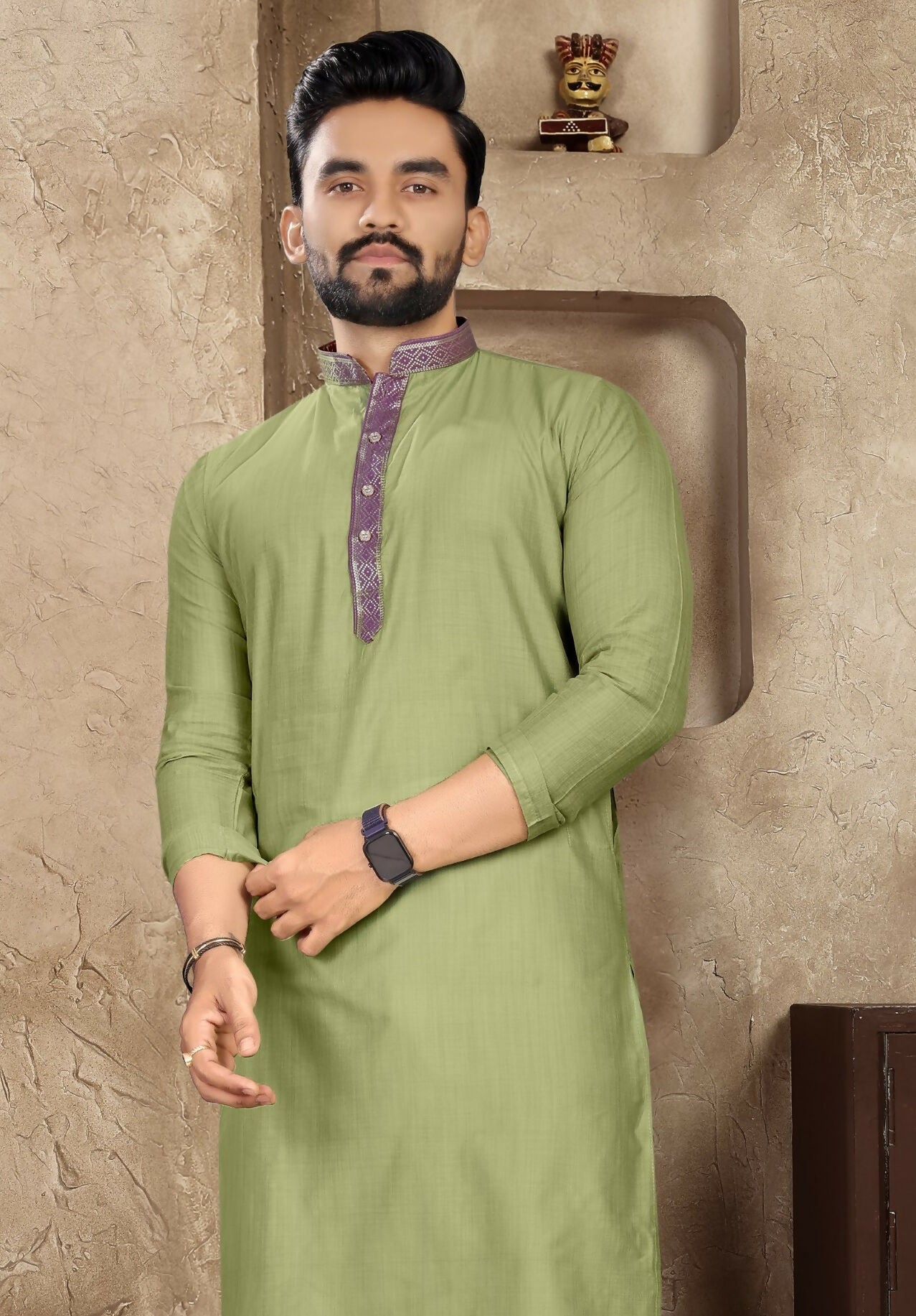 Anaita Green Linen Silk Straight Kurta - Distacart