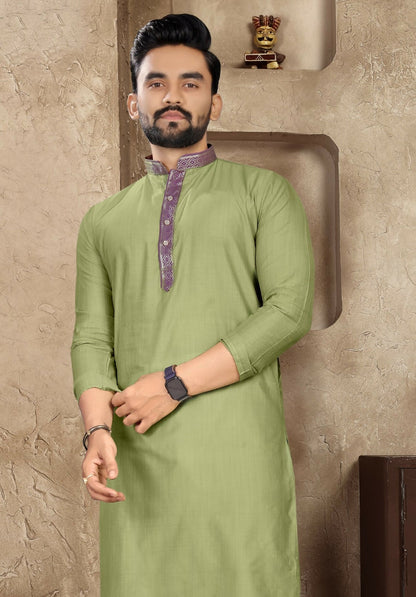 Anaita Green Linen Silk Straight Kurta - Distacart