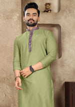 Thumbnail for Anaita Green Linen Silk Straight Kurta - Distacart